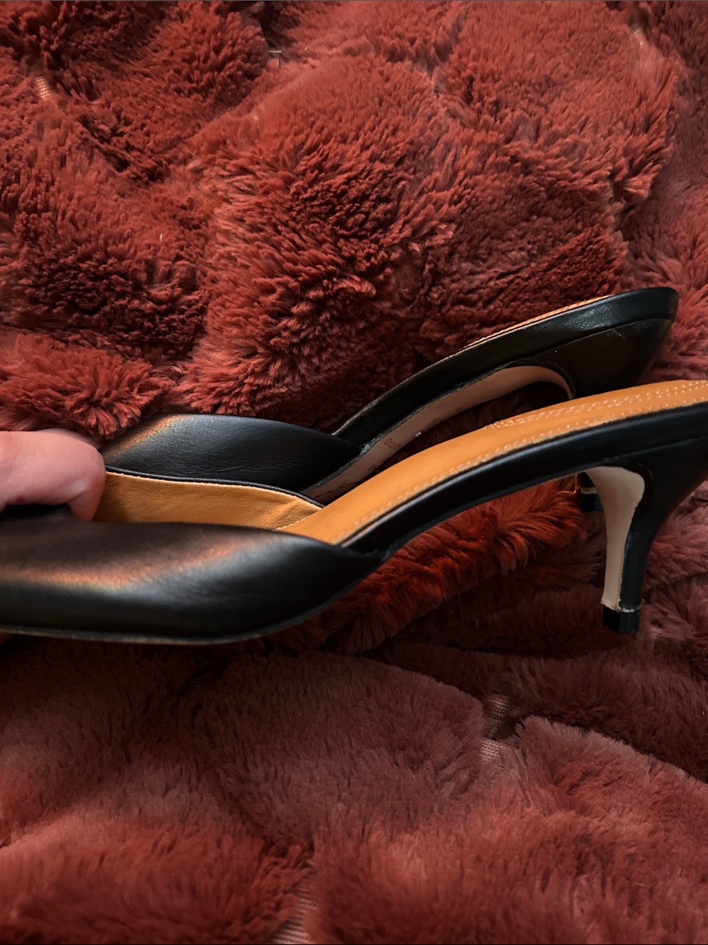 Corso Como Black Slide Mules with Tan Insole - Picture 3 of 8